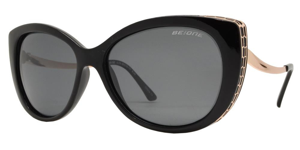 Wholesale - PL Alta - Polarized Women Cat Eye with Curved Temple Plastic Sunglasses - Dynasol Eyewear