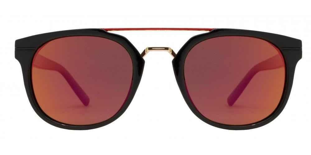 Wholesale - PL Hart - Polarized Round Horn Rimmed with Brow Bar Plastic Sunglasses - Dynasol Eyewear