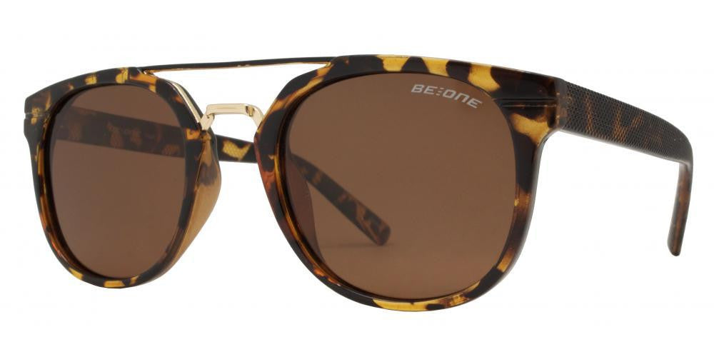 Wholesale - PL Hart - Polarized Round Horn Rimmed with Brow Bar Plastic Sunglasses - Dynasol Eyewear