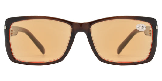 Wholesale - CRS 1020 +100 - Rectangular Plastic Computer Tinted Reading Glasses - Dynasol Eyewear