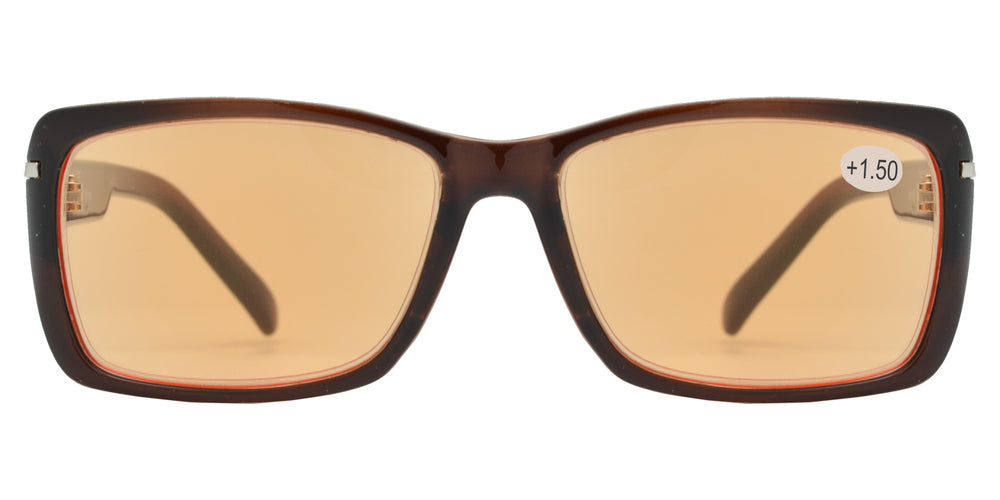 Wholesale - CRS 1020 +150 - Rectangular Plastic Computer Tinted Reading Glasses - Dynasol Eyewear