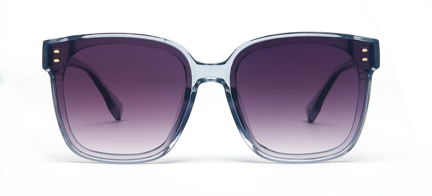 8978 - Plastic Square Butterfly Sunglasses with Flat Lens