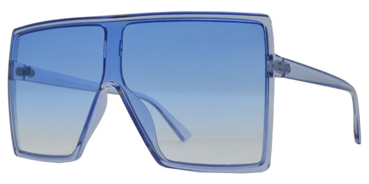 5166 - One Piece Flat Lens Flat Top Sunglasses