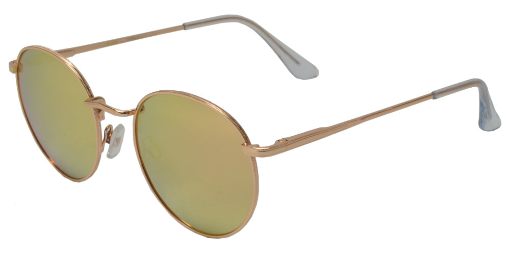 PL 3952 Pink RVC - Polarized Round Sunglasses with 1.1mm Pink Mirror Lens