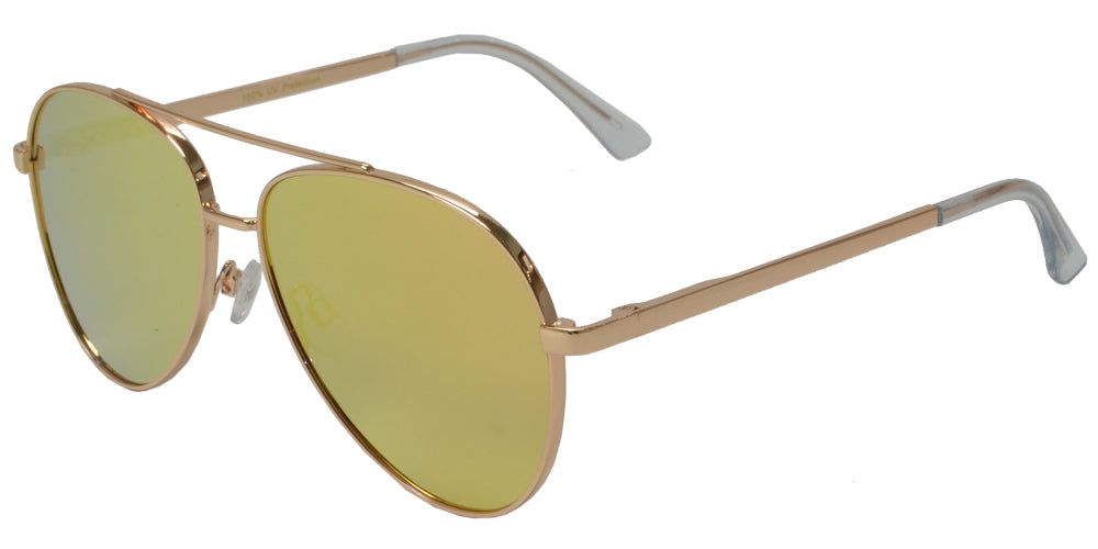 FC 6514 Pink RVC - Thick Frame Oval Shaped Sunglasses with Pink Mirror Lens