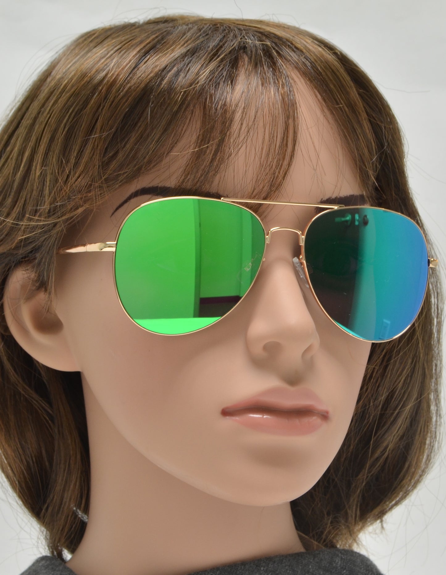 FC 6516 RVC - Oval Shaped Thin Stainless Frame Sunglasses with Colors Mirror Lens