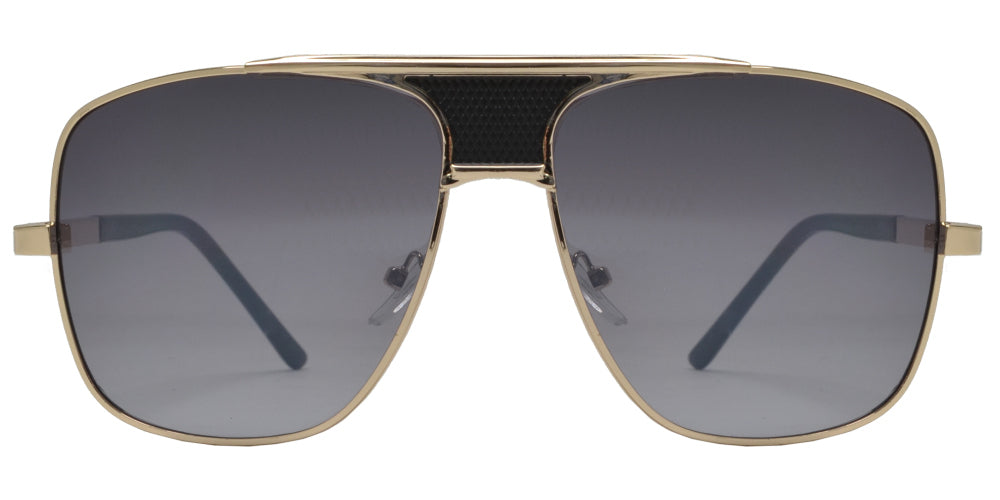 8798 - Large Square Oval Shaped Sunglasses with Brow Bar