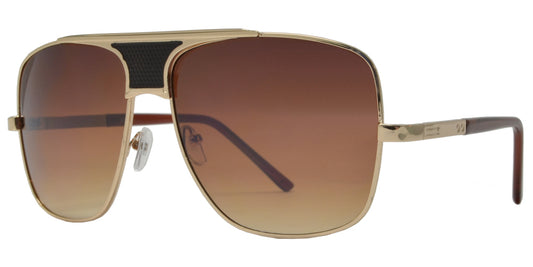 8798 - Large Square Oval Shaped Sunglasses with Brow Bar