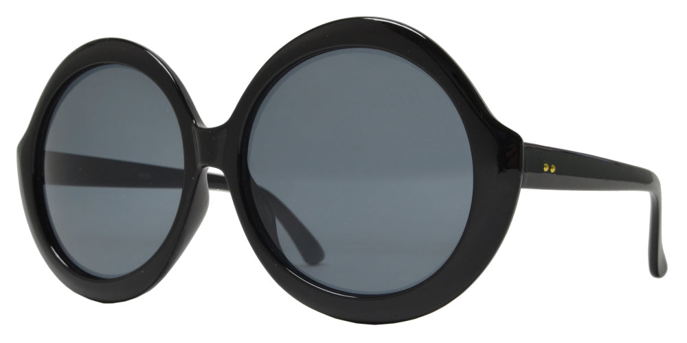 8666 - Oversize Round Thick Frame Sunglasses