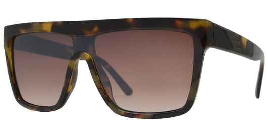FC 6522 - One Piece Flat Top Plastic Sunglasses