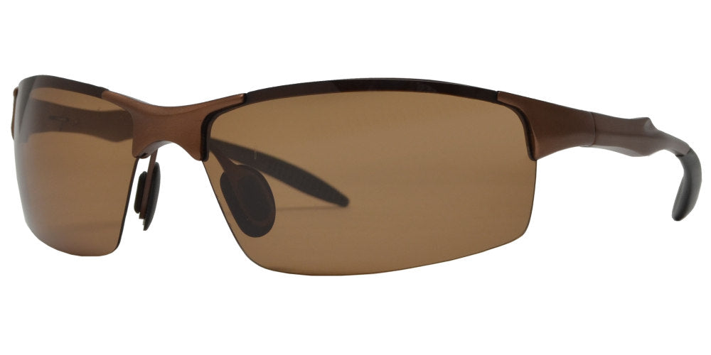 XD PL 381 - Polarized Aluminum-Magnesium Alloy Full Frame Rectangular Rimless Sunglasses