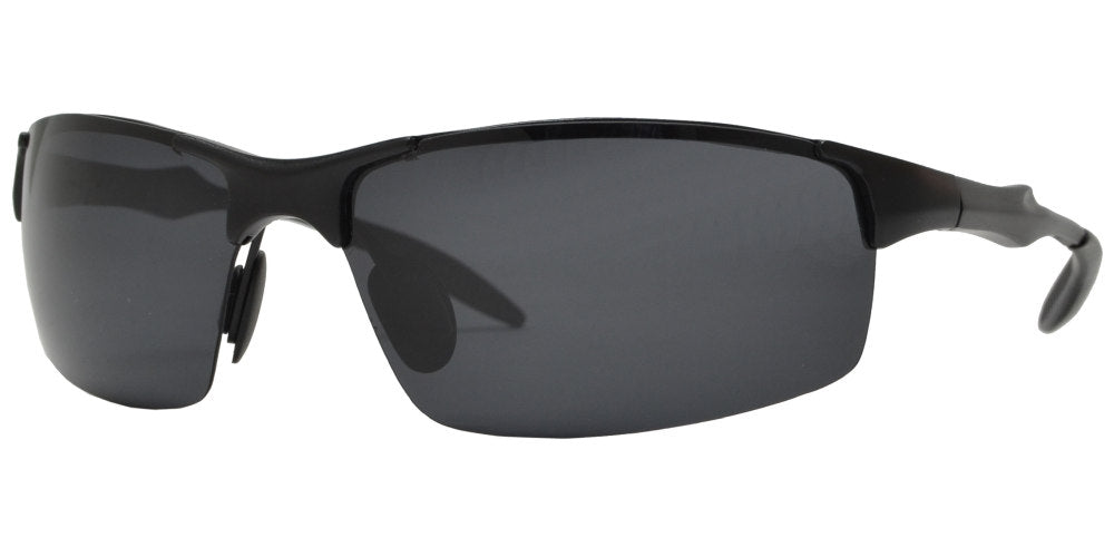 XD PL 381 - Polarized Aluminum-Magnesium Alloy Full Frame Rectangular Rimless Sunglasses