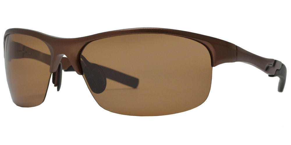 XD PL 384 - Polarized Aluminum-Magnesium Alloy Full Frame Rectangular Semi Rimless Sunglasses