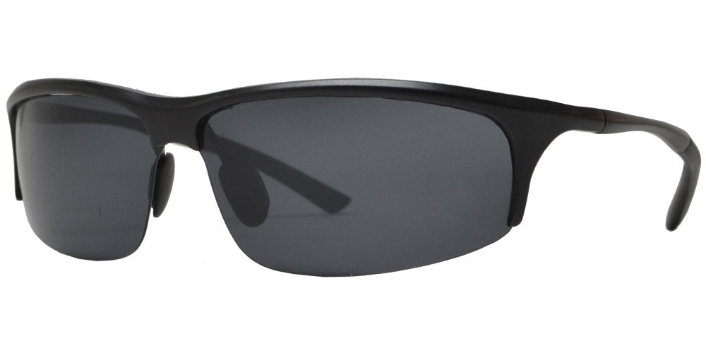 XD PL 309 - Polarized Aluminum-Magnesium Alloy Full Frame Rectangular Semi Rimless Sports Sunglasses