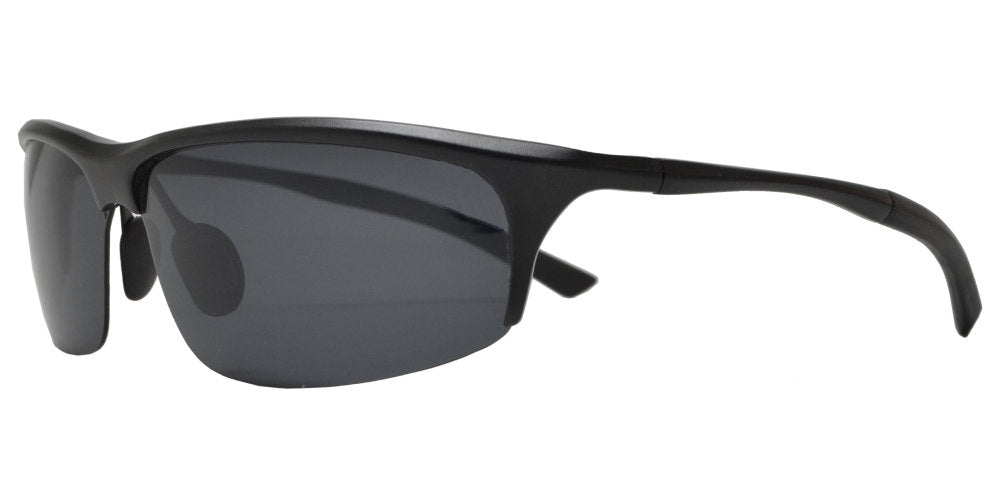 XD PL 309 - Polarized Aluminum-Magnesium Alloy Full Frame Rectangular Semi Rimless Sports Sunglasses