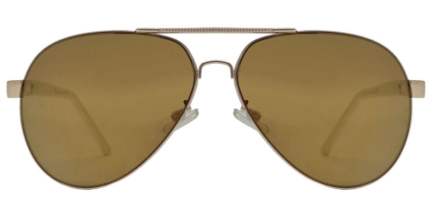 OX 2863 RVC - Classic Oval Shaped Metal Sunglasses with Color Mirror Lens