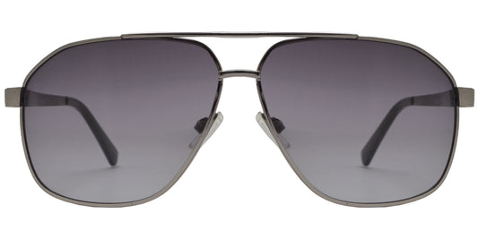 OX 2857 - Asymmetrical Square Aviator with Brow Bar Metal Sunglasses