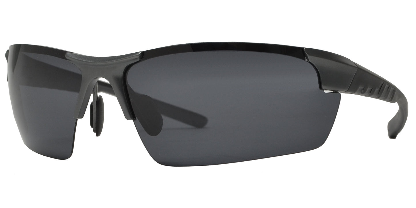 XD PL 273 - Polarized Aluminum-Magnesium Alloy Full Frame Semi Rimless Sports Sunglasses