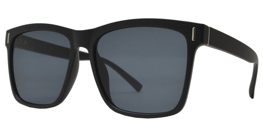 8897 - Classic Rectangular Oversize Plastic Sunglasses with Flat Lens