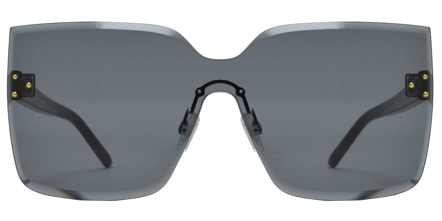8008 - One Piece Rimless Plastic Sunglasses