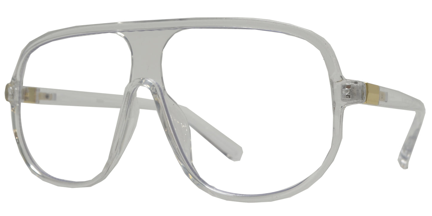 8894 - One Piece Plastic Flat Top Sunglasses