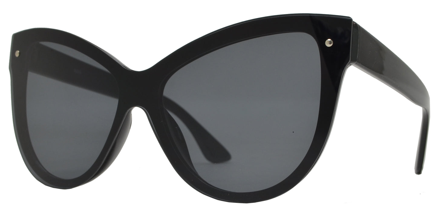 8906 - One Piece Cat Eye Plastic Sunglasses