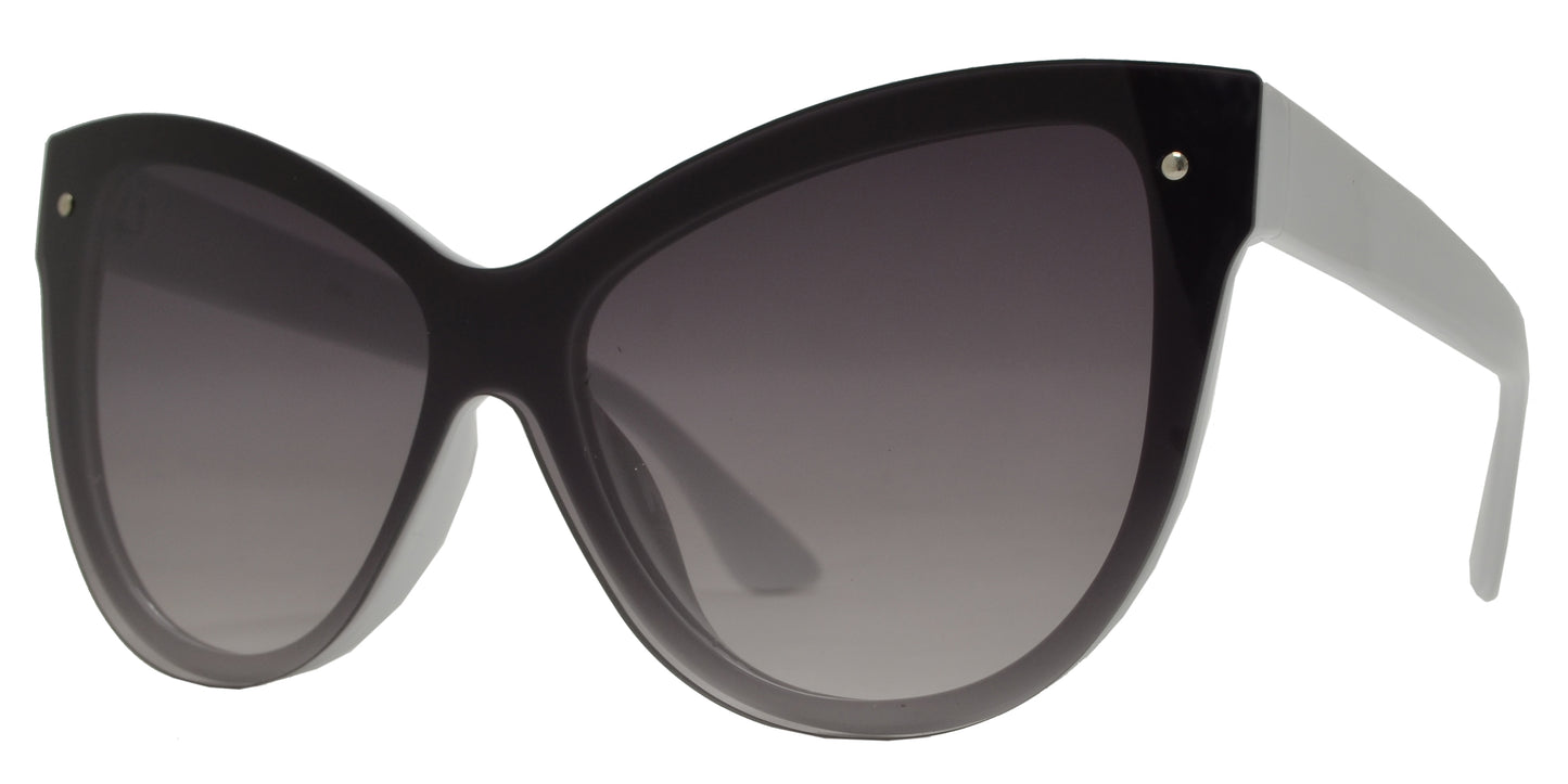 8906 - One Piece Cat Eye Plastic Sunglasses