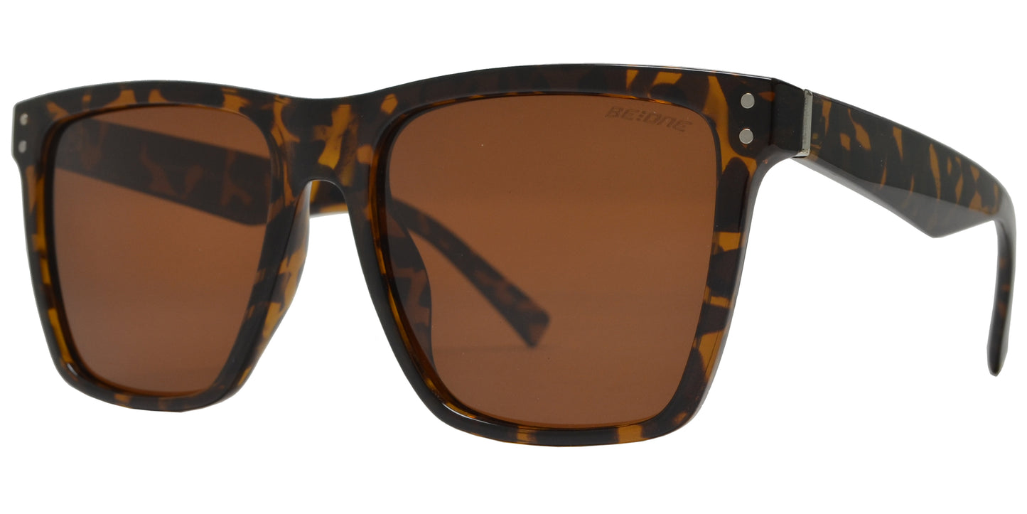 PL Cupertino - Polarized Flat Top Square Plastic Sunglasses