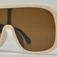 8011 - Plastic Flat Top Sunglasses with One Piece Lens