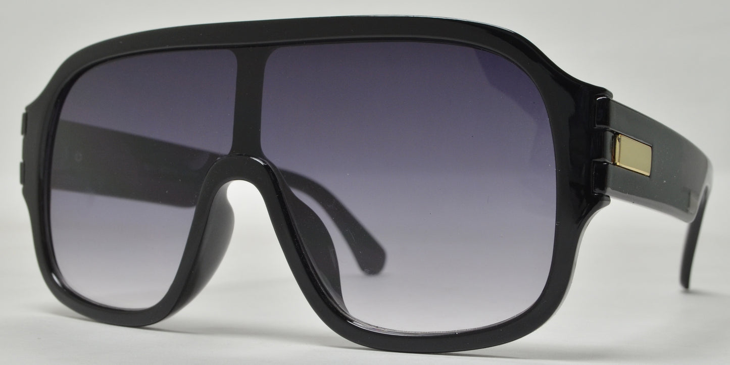 8011 - Plastic Flat Top Sunglasses with One Piece Lens