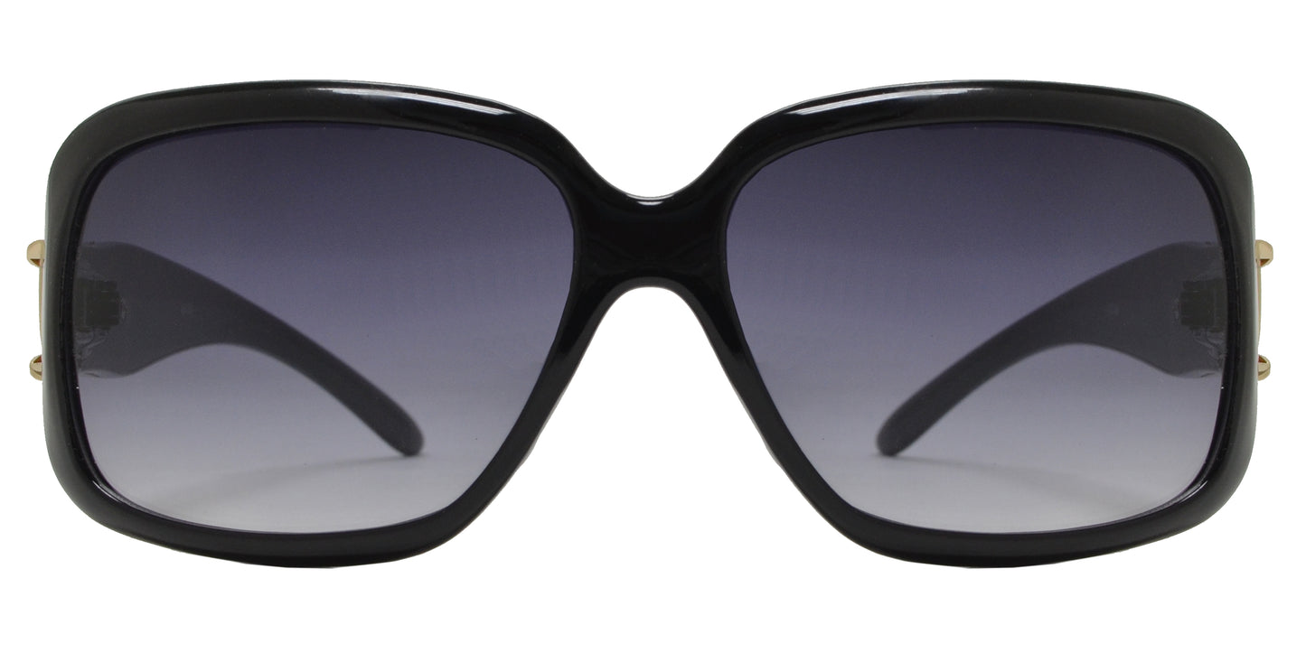 8440 - Women's Rectangular Fashion Sunglasses with Rhinestones