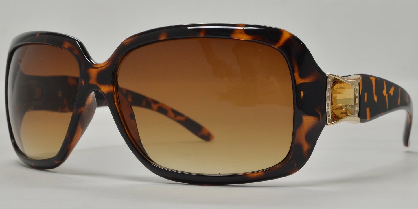 8440 - Women's Rectangular Fashion Sunglasses with Rhinestones