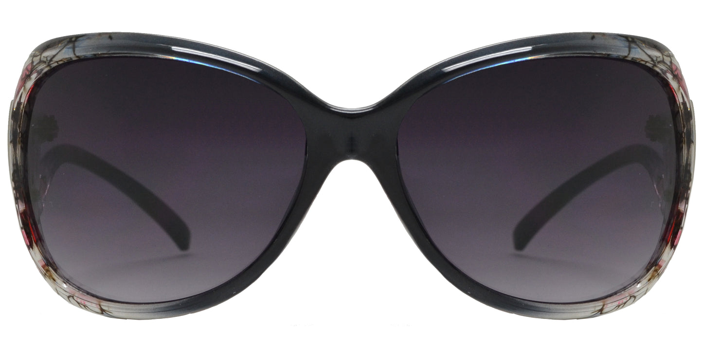 7777 - Rectangular Butterfly Plastic Sunglasses