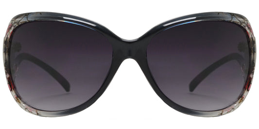 7777 - Rectangular Butterfly Plastic Sunglasses