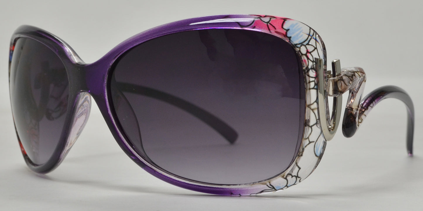 7777 - Rectangular Butterfly Plastic Sunglasses