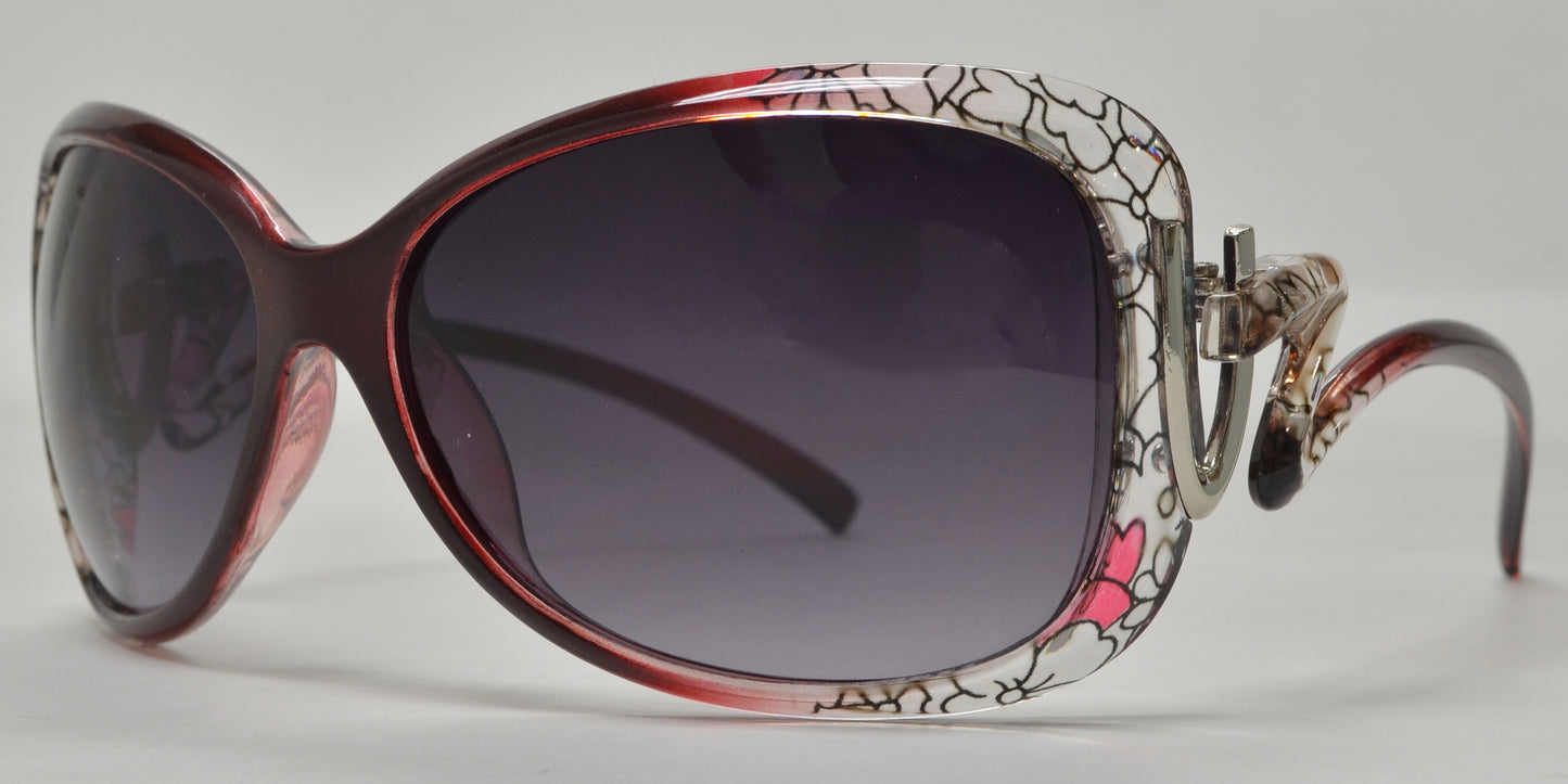 7777 - Rectangular Butterfly Plastic Sunglasses