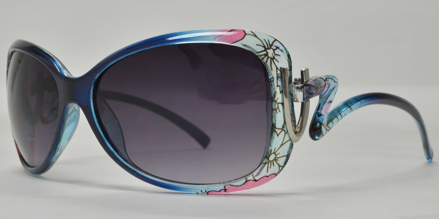 7777 - Rectangular Butterfly Plastic Sunglasses
