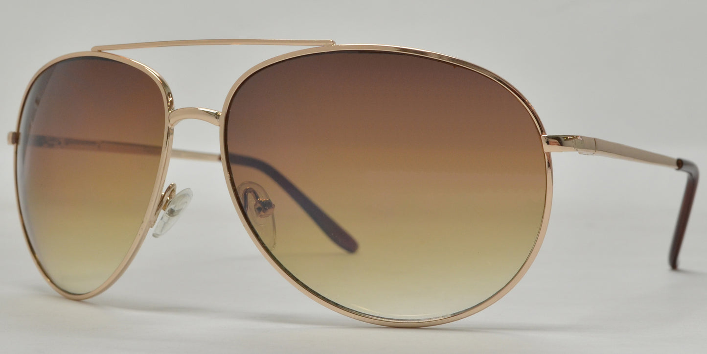 X 11083 - Metal Oval Shaped Sunglasses