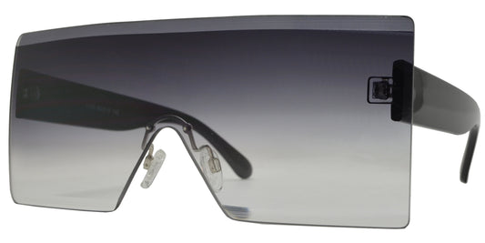 8006 - One Piece Rimless Flat Top Plastic Sunglasses