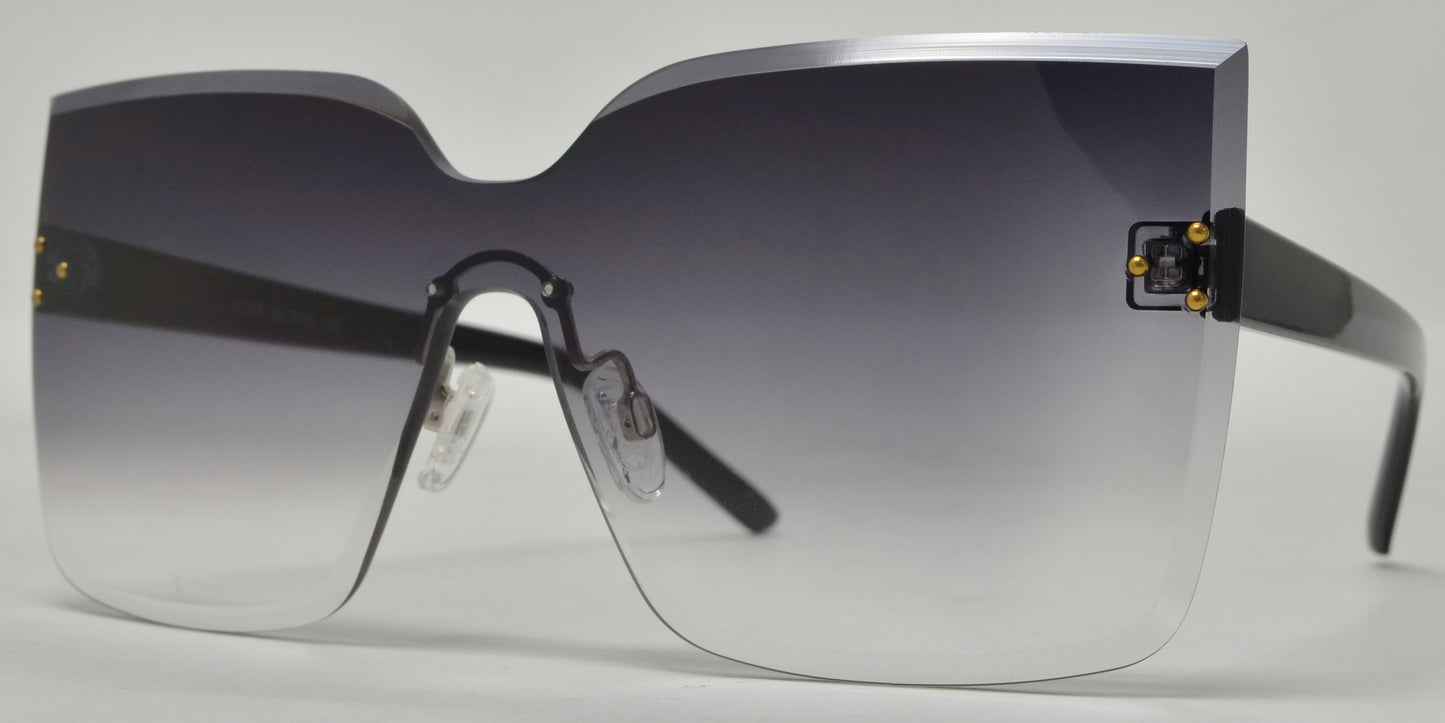 8008 - One Piece Rimless Plastic Sunglasses