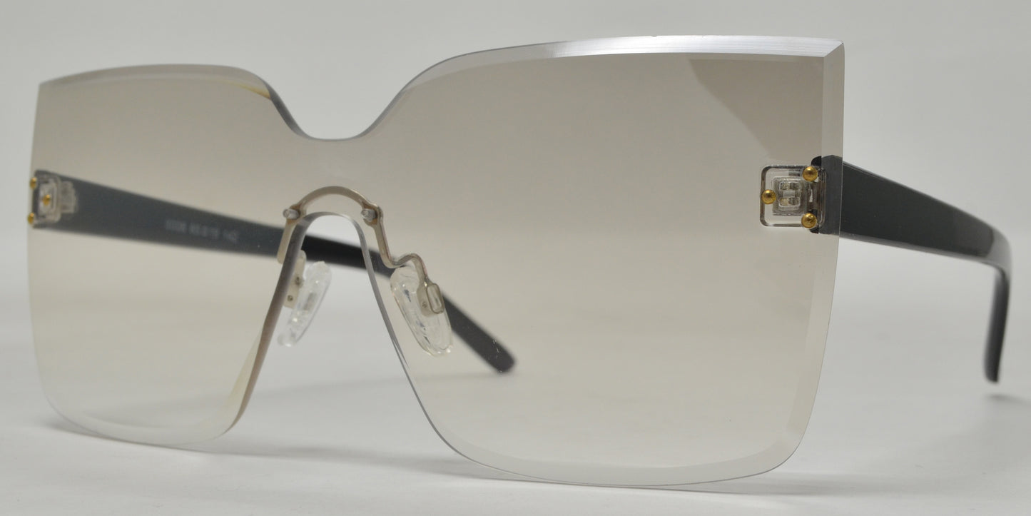 8008 - One Piece Rimless Plastic Sunglasses