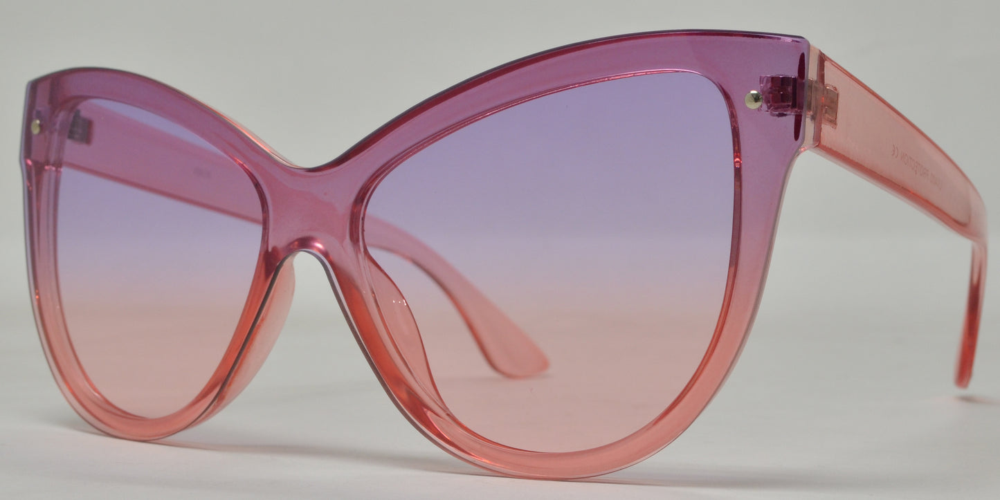 8906 - One Piece Cat Eye Plastic Sunglasses