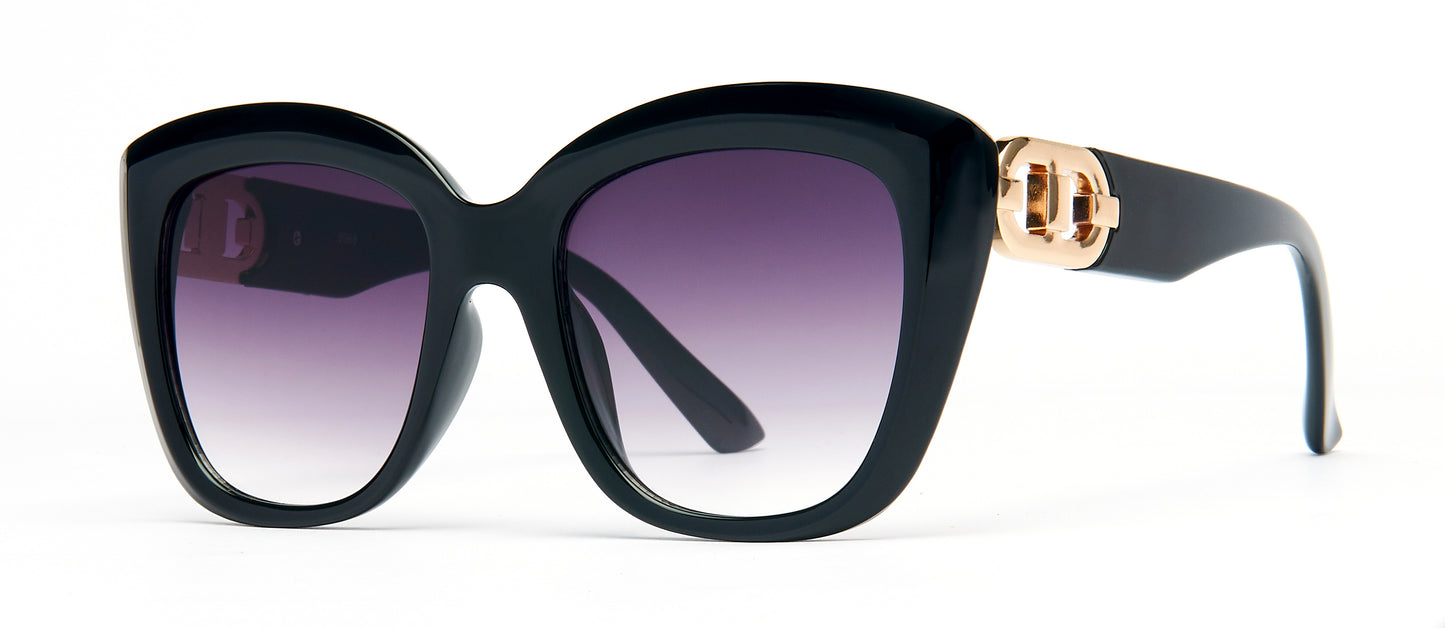 8988 - Plastic Sunglasses with decoration on temple