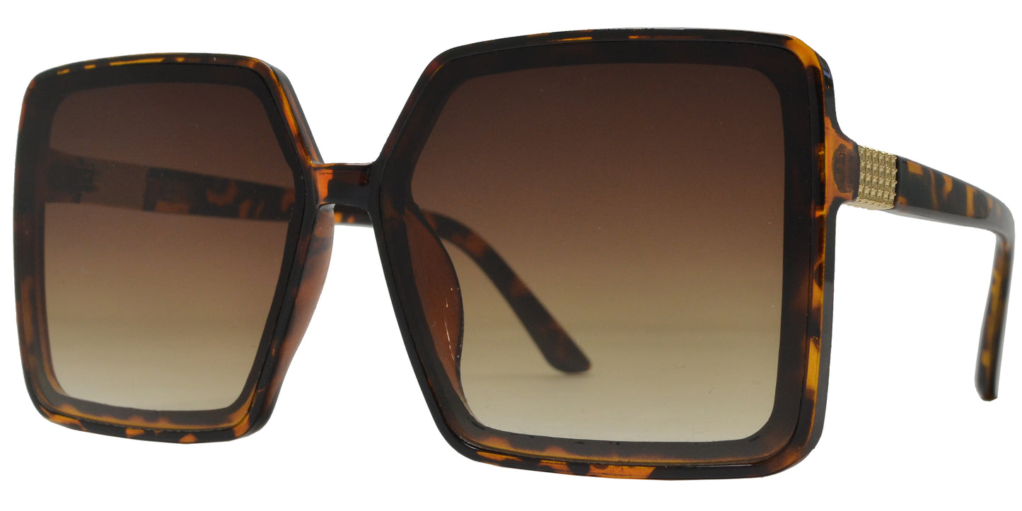 5188 - Plastic Square Sunglasses with Flat Lens