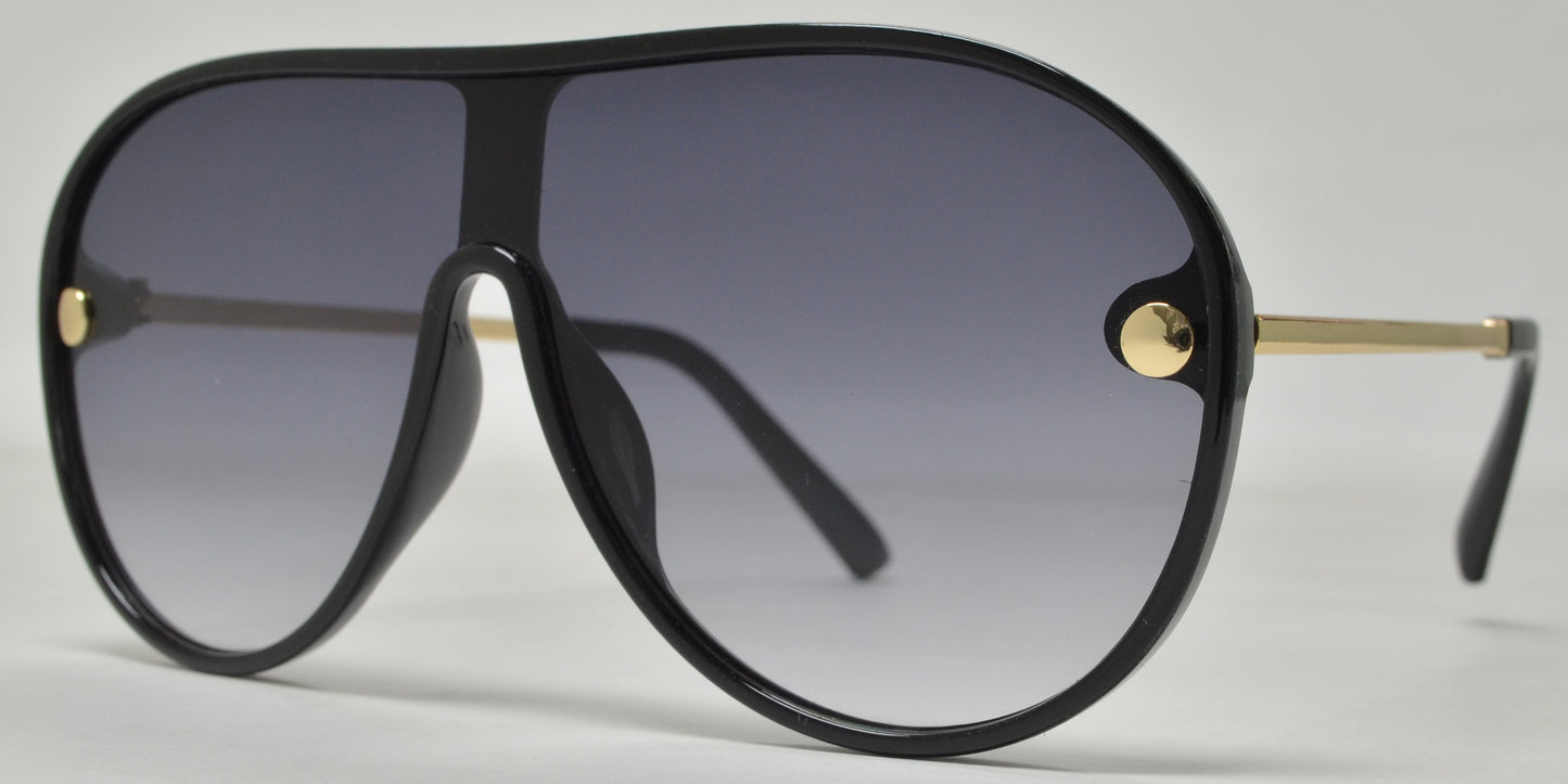 8927 - One Piece Flat Top Plastic Sunglasses