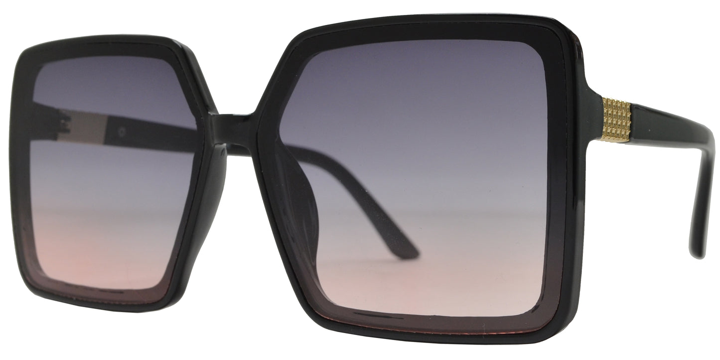 5188 - Plastic Square Sunglasses with Flat Lens