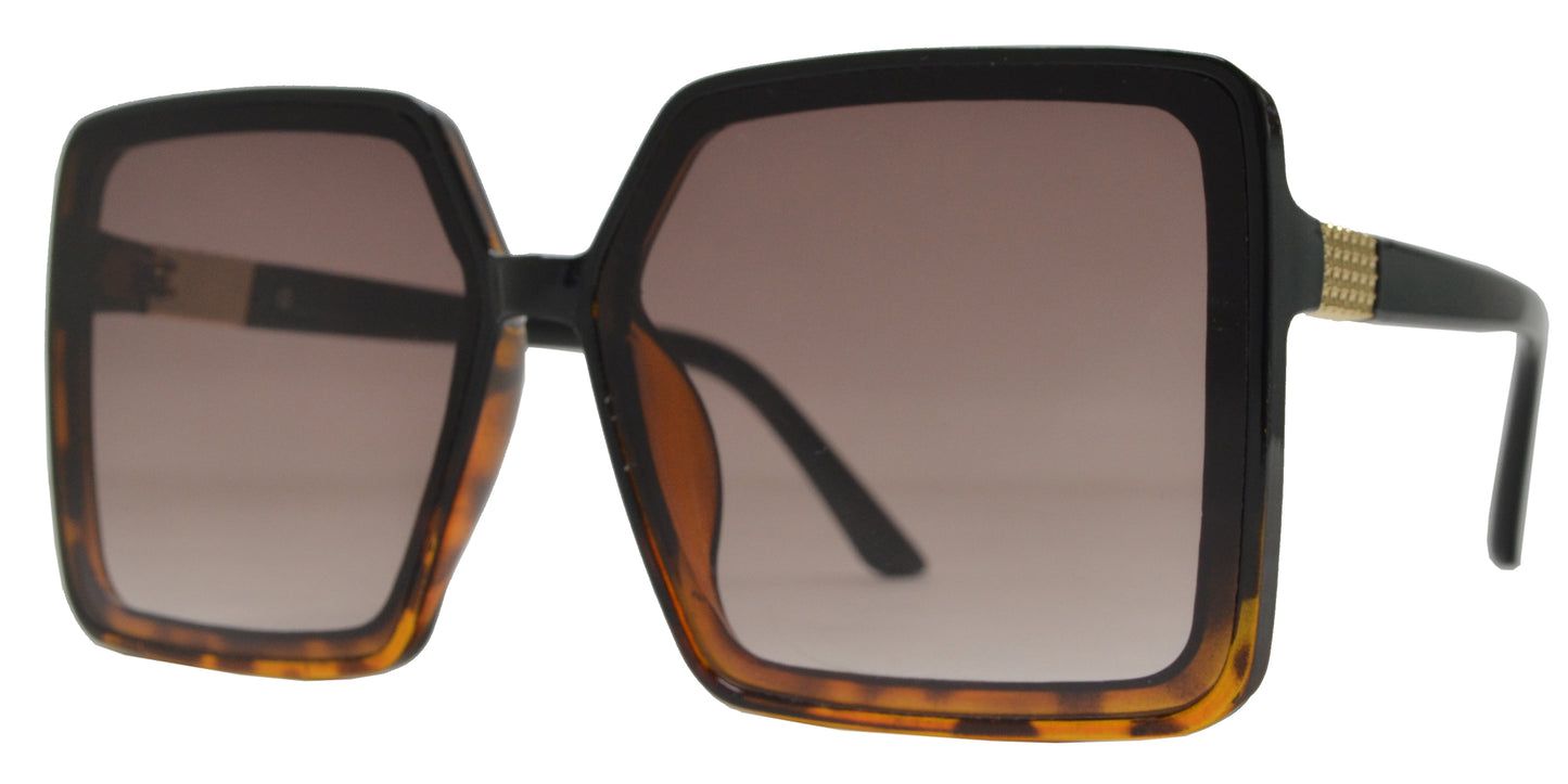 5188 - Plastic Square Sunglasses with Flat Lens