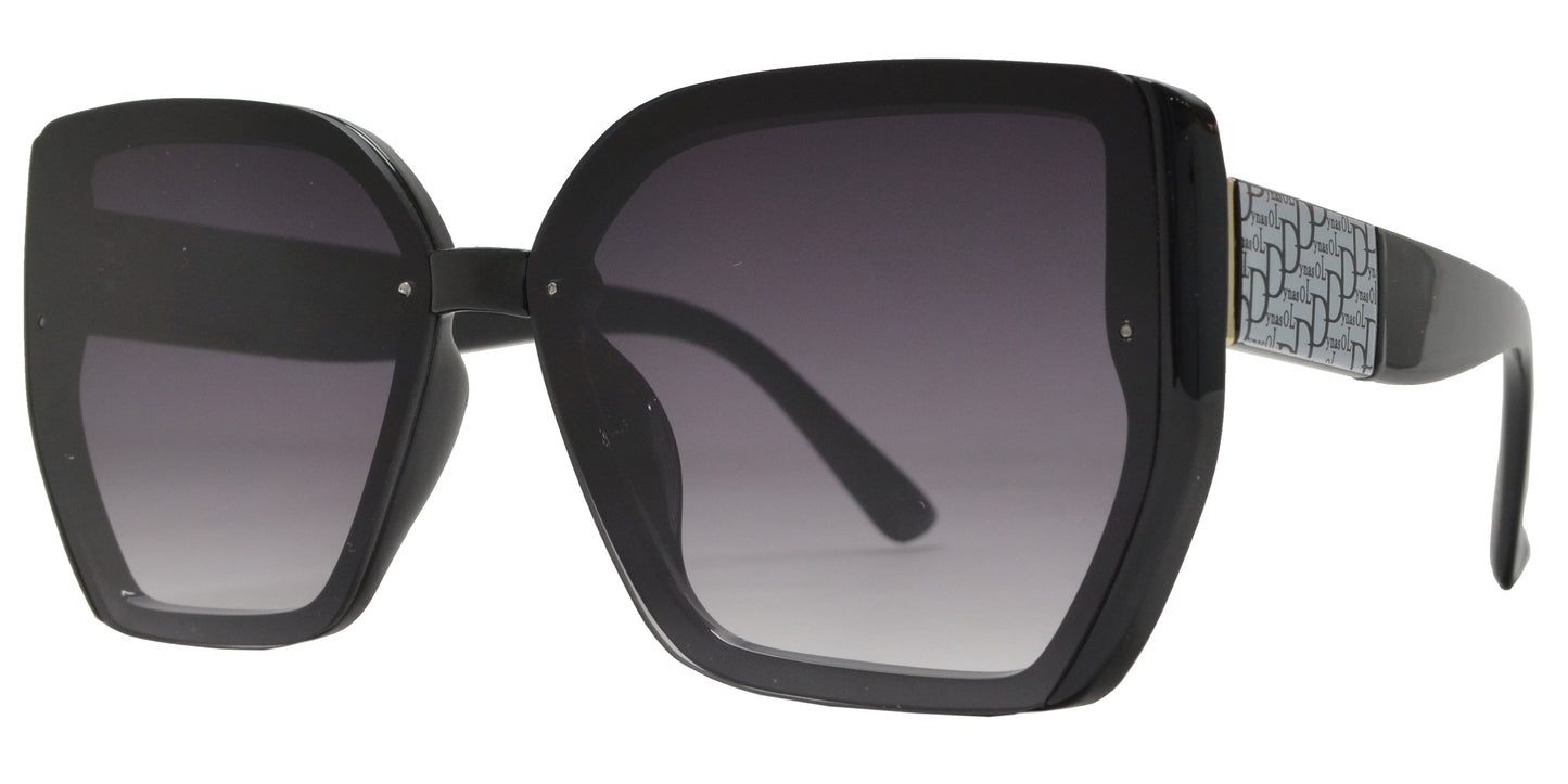 5196 - Plastic Square Butterfly Rimless Sunglasses