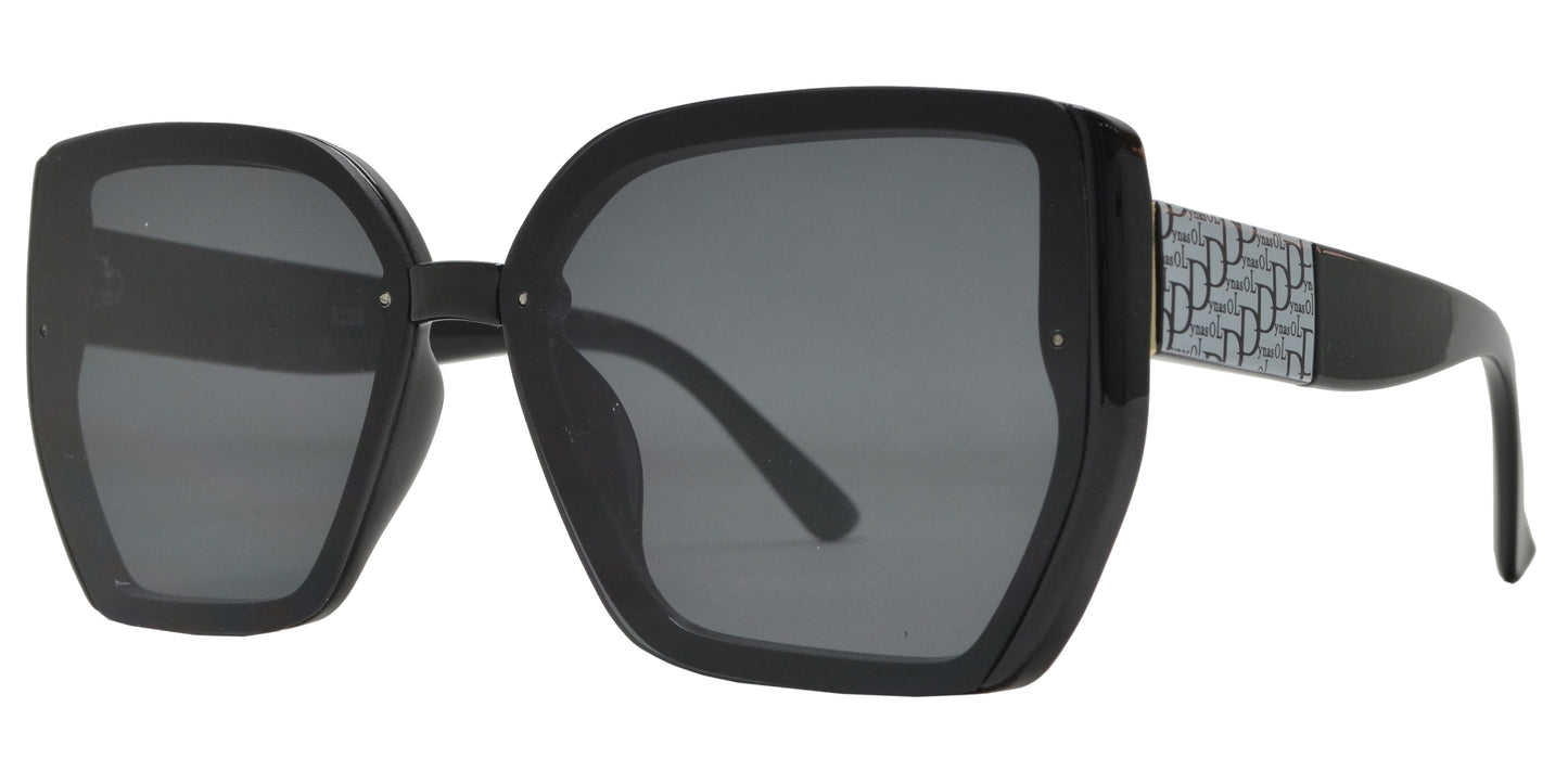 5196 - Plastic Square Butterfly Rimless Sunglasses