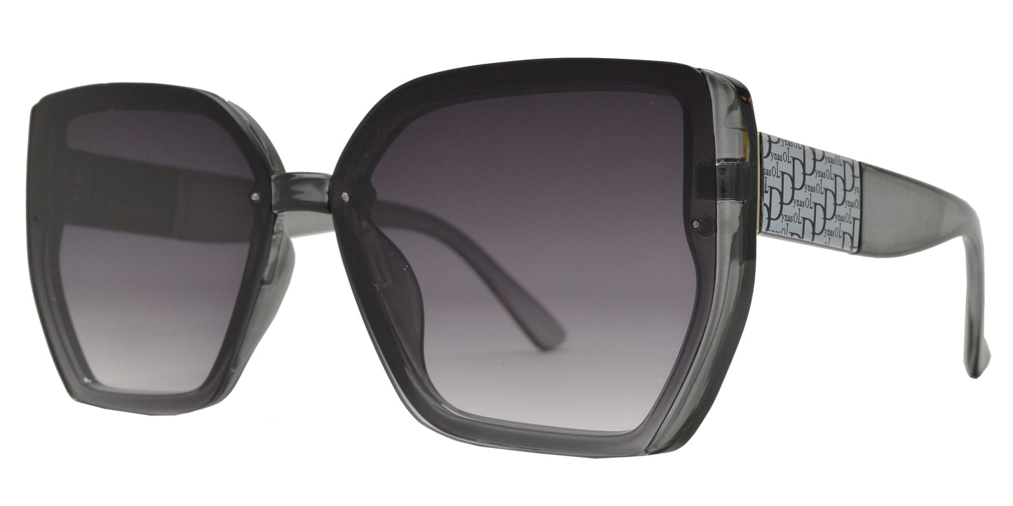 5196 - Plastic Square Butterfly Rimless Sunglasses